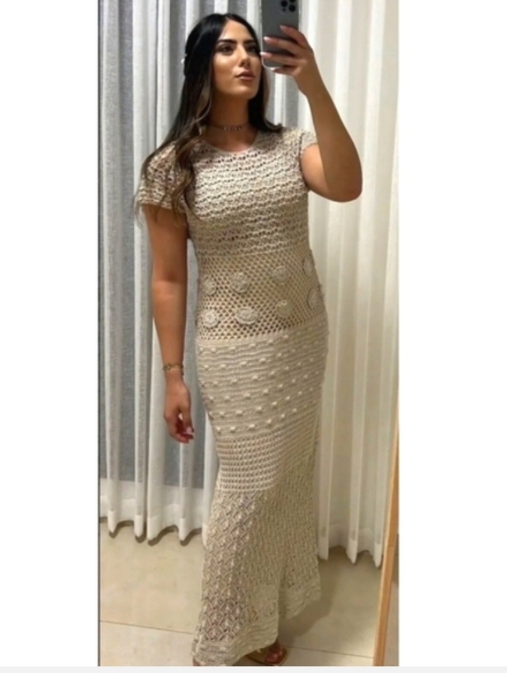 Zara Crochet Knit Dress Long